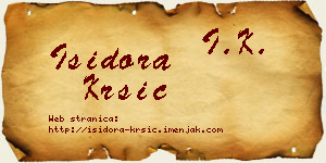 Isidora Kršić vizit kartica